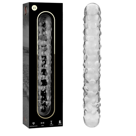 DILDO BOROSILIKATGLAS KLAR  -NEBULA SERIES BY IBIZA - MODELL 15 - 18.5 CM -O- 3 CM - Sexotim