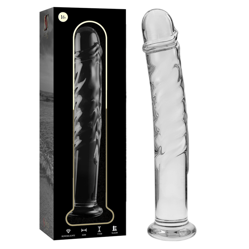 DILDO BOROSILIKATGLAS KLAR -NEBULA SERIES BY IBIZA - MODELL 16 - 18.5 CM -O- 3 CM - Sexotim