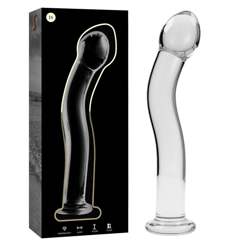 DILDO BOROSILIKATGLAS KLAR -NEBULA SERIES BY IBIZA - MODELL 18 - 18.5 CM -O- 3.5 CM - Sexotim