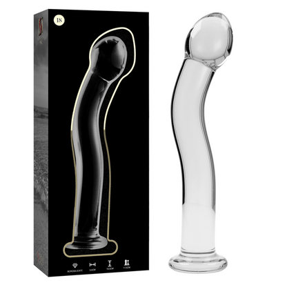 DILDO BOROSILIKATGLAS KLAR -NEBULA SERIES BY IBIZA - MODELL 18 - 18.5 CM -O- 3.5 CM - Sexotim