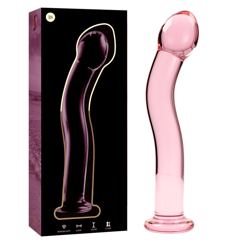 DILDO BOROSILIKATGLAS KLAR -NEBULA SERIES BY IBIZA - MODELL 18 - 18.5 CM -O- 3.5 CM - Sexotim