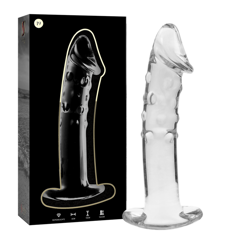 DILDO BOROSILIKATGLAS KLAR -NEBULA SERIES BY IBIZA - MODELL 19 - 18.5 CM -O- 4 CM - Sexotim