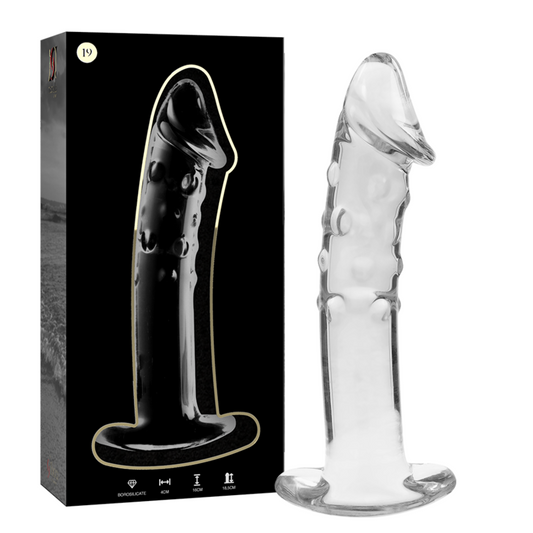 DILDO BOROSILIKATGLAS KLAR -NEBULA SERIES BY IBIZA - MODELL 19 - 18.5 CM -O- 4 CM - Sexotim