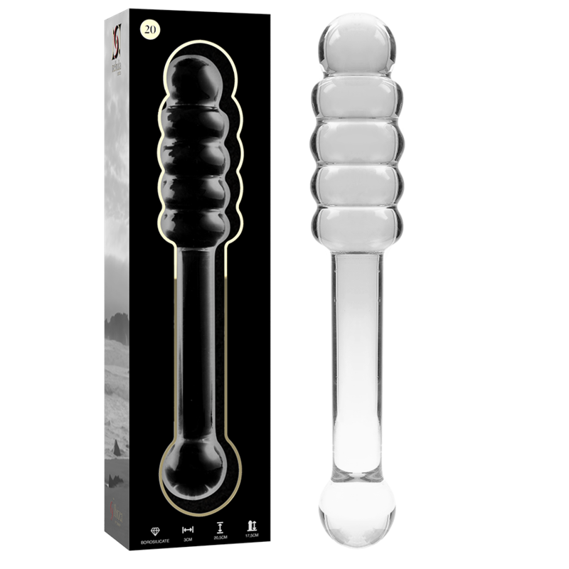 DILDO BOROSILIKATGLAS KLAR -NEBULA SERIES BY IBIZA - MODELL 20 - 20.5 CM -O- 3 CM - Sexotim