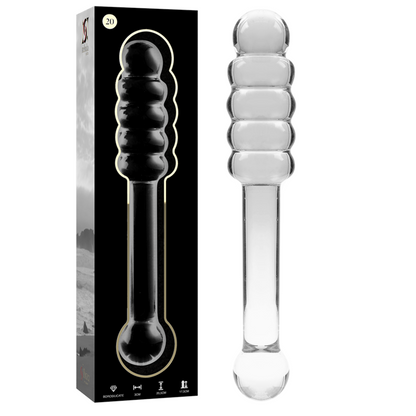 DILDO BOROSILIKATGLAS KLAR -NEBULA SERIES BY IBIZA - MODELL 20 - 20.5 CM -O- 3 CM - Sexotim
