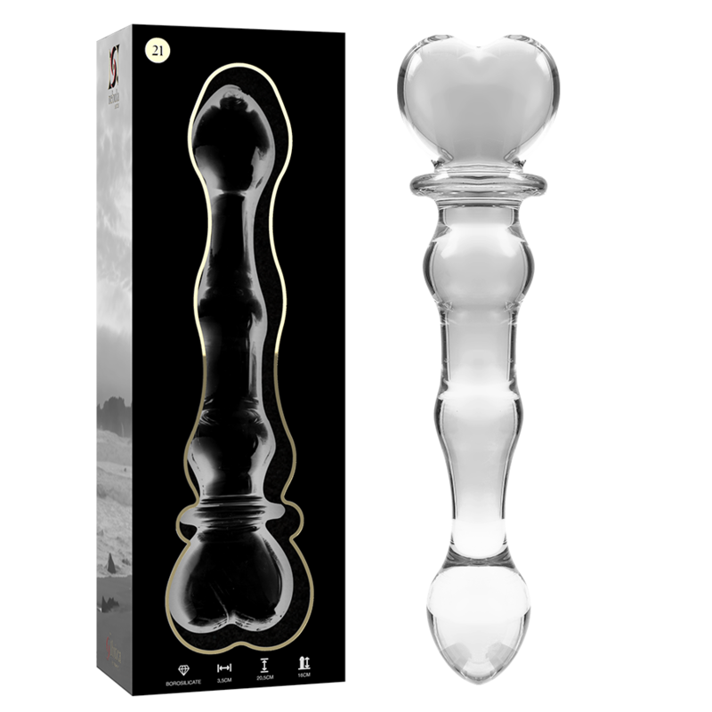 DILDO BOROSILIKATGLAS KLAR -NEBULA SERIES BY IBIZA - MODELL 21 - 20.5 CM -O- 3.5 CM - Sexotim