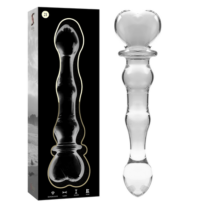 DILDO BOROSILIKATGLAS KLAR -NEBULA SERIES BY IBIZA - MODELL 21 - 20.5 CM -O- 3.5 CM - Sexotim