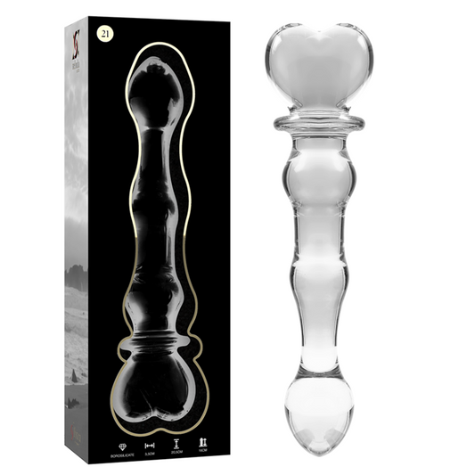 DILDO BOROSILIKATGLAS KLAR -NEBULA SERIES BY IBIZA - MODELL 21 - 20.5 CM -O- 3.5 CM - Sexotim