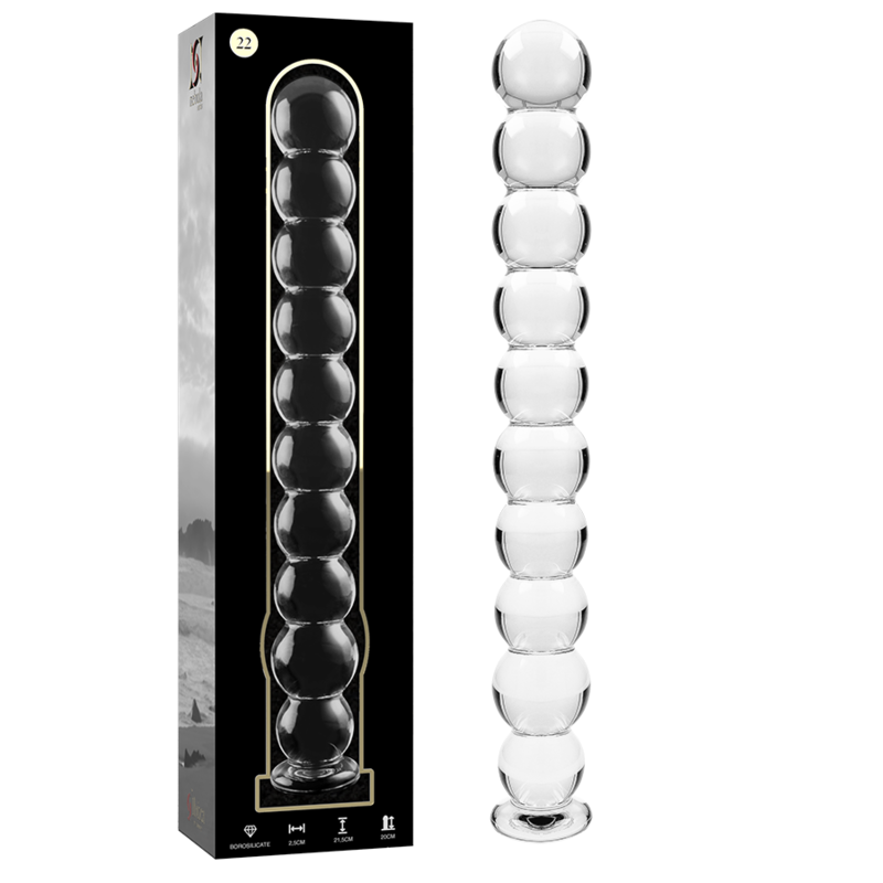 DILDO BOROSILIKATGLAS KLAR - NEBULA SERIES BY IBIZA - MODELL 22 - 21.5 CM -O- 2.5 CM - Sexotim