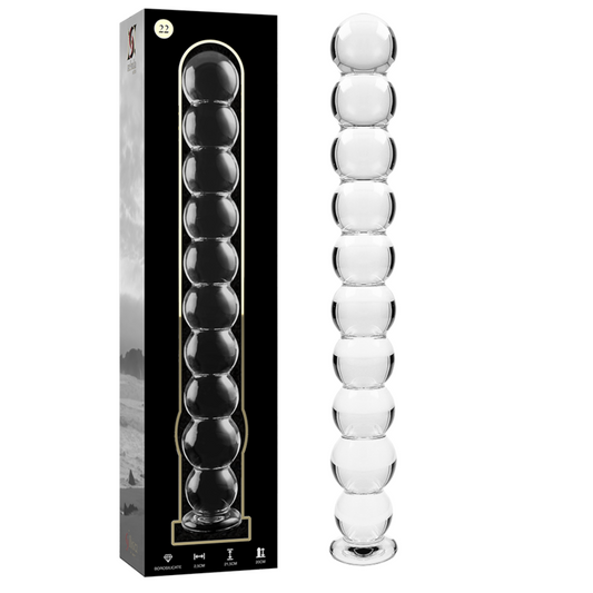 DILDO BOROSILIKATGLAS KLAR - NEBULA SERIES BY IBIZA - MODELL 22 - 21.5 CM -O- 2.5 CM - Sexotim