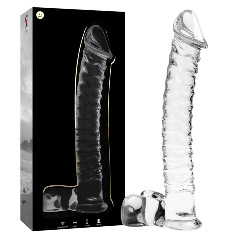 DILDO BOROSILIKATGLAS KLAR - NEBULA SERIES BY IBIZA - MODELL 23 - 21.5 CM -O- 4 CM - Sexotim