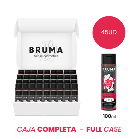 MOQ 45 - BRUMA PREMIUM-MASSAGEÖL MIT WÄRMEEFFEKT, ERDBEERE-GESCHMACK 3 IN 1 - 45 EINHEITEN x 100 ML