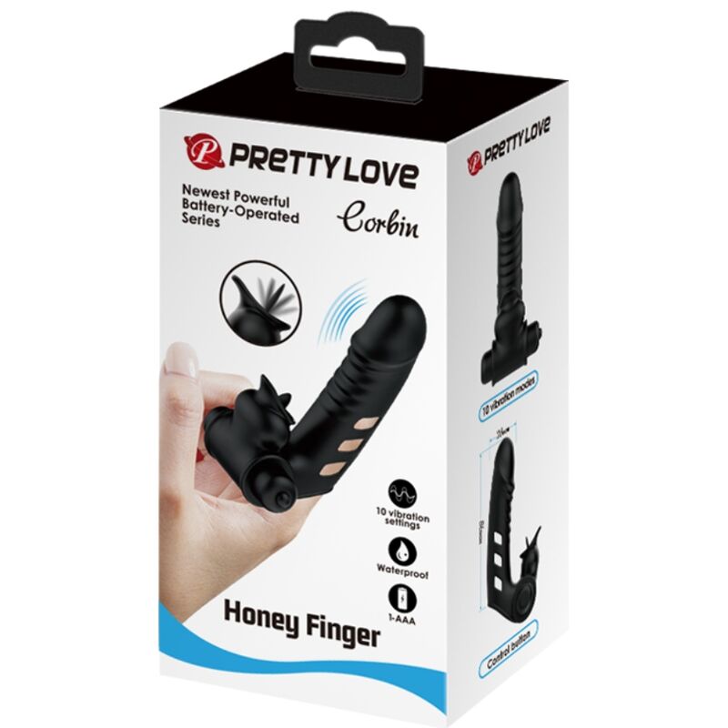 PRETTY LOVE - CORBIN SCHWARZE VIBRATOR-FINGERABDECKUNG - Sexotim