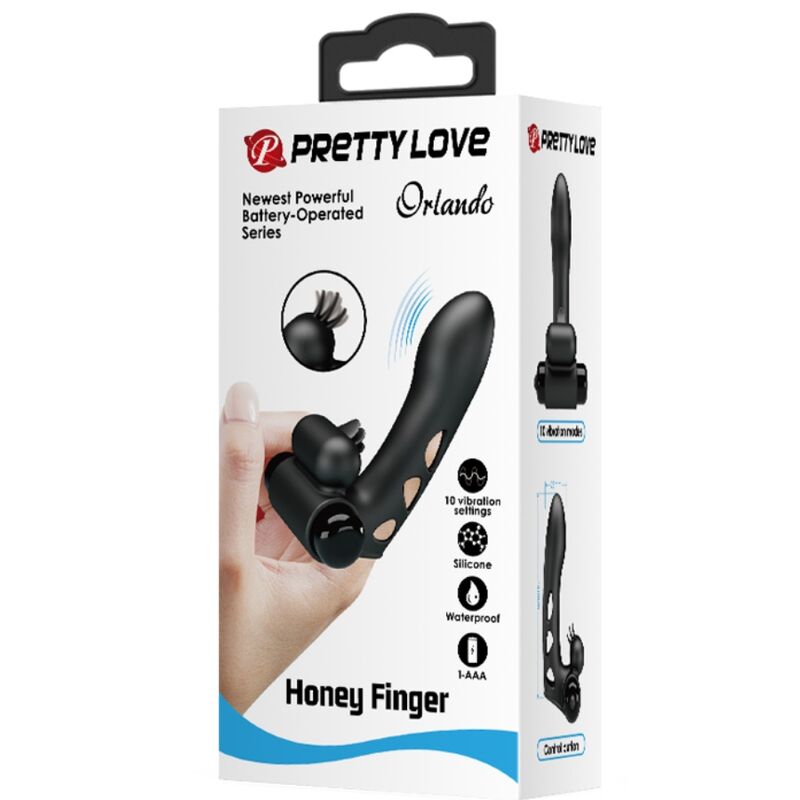 PRETTY LOVE - ORLANDO SCHWARZE VIBRATOR-FINGERHÜLLE - Sexotim