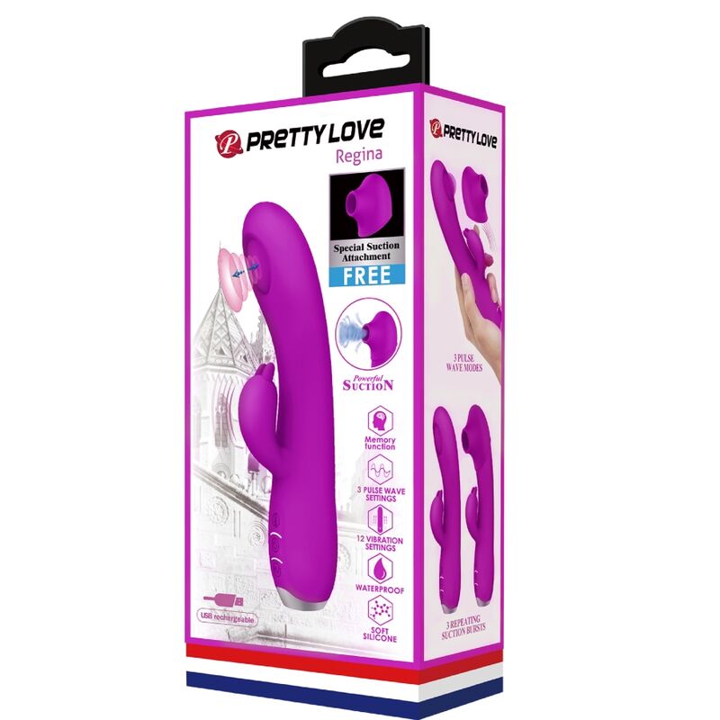 PRETTY LOVE - REGINA WIEDERAUFLADBARER VIBRATOR-SAUGER LILA - Sexotim