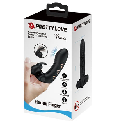 PRETTY LOVE - VANCE BLACK RABBIT VIBRATOR FINGERABDECKUNG - Sexotim