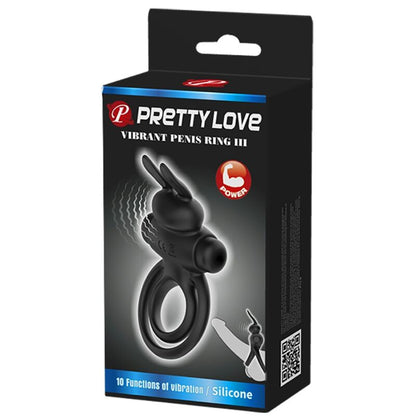 PRETTY LOVE - VIBRATOR III KANINCHENRING FÜR SCHWARZEN PENIS - Sexotim