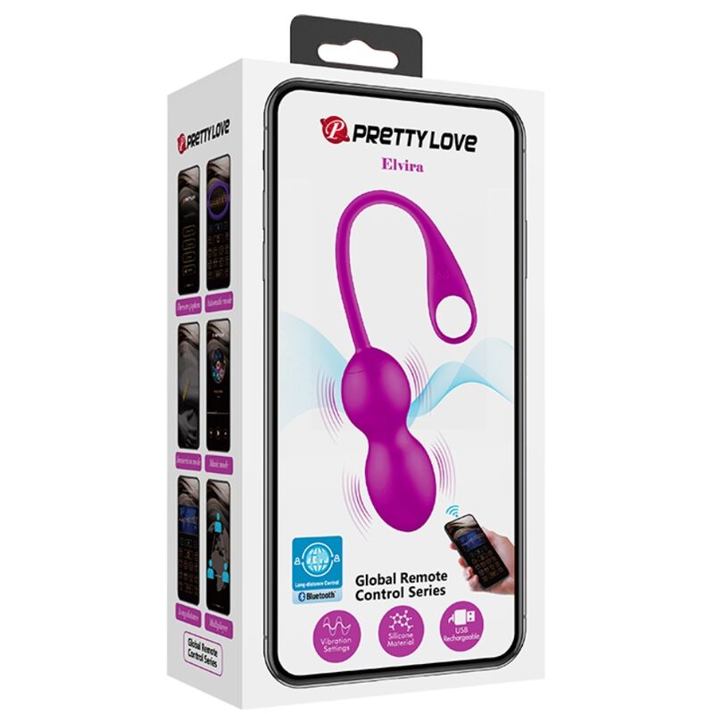 PRETTY LOVE - ELVIRA WIEDERAUFLADBARE VIBRIERBÄLLE LILA - Sexotim