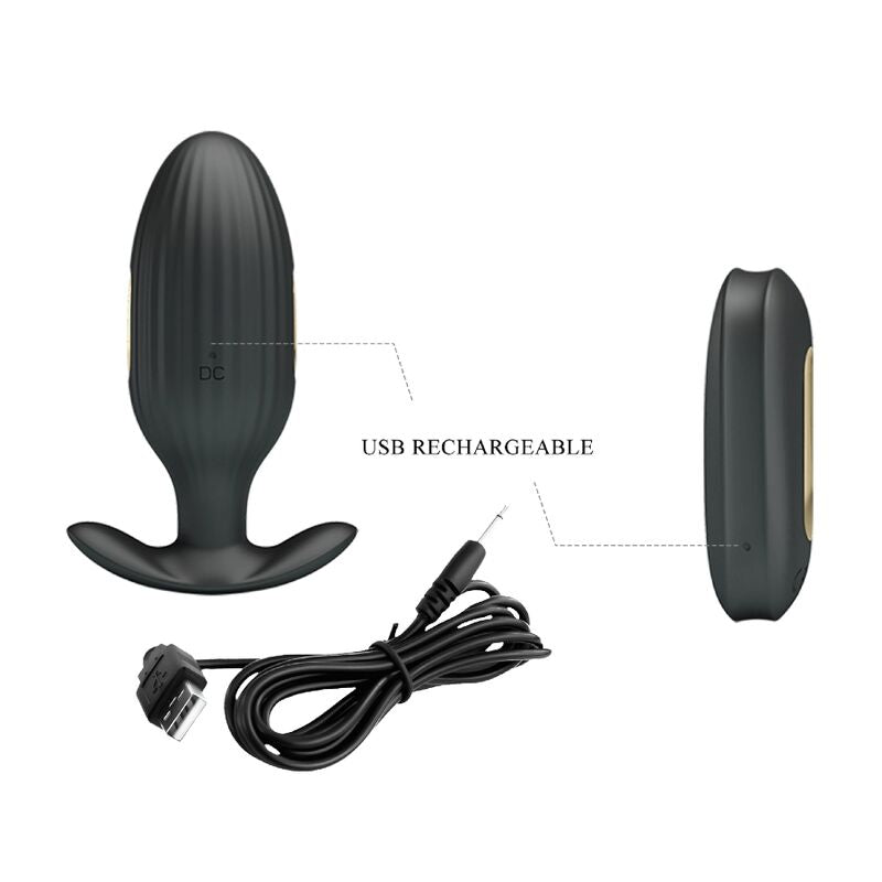 PRETTY LOVE - KELLY PLUG ANAL WIEDERAUFLADBARER VIBRATOR SCHWARZ - Sexotim