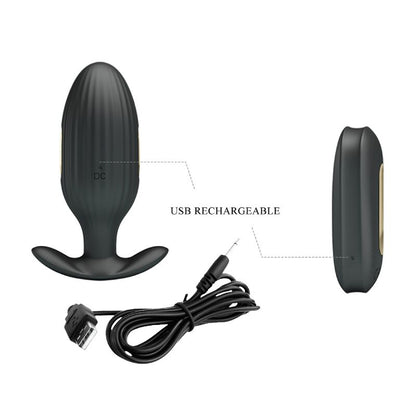 PRETTY LOVE - KELLY PLUG ANAL WIEDERAUFLADBARER VIBRATOR SCHWARZ - Sexotim