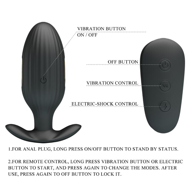PRETTY LOVE - KELLY PLUG ANAL WIEDERAUFLADBARER VIBRATOR SCHWARZ - Sexotim