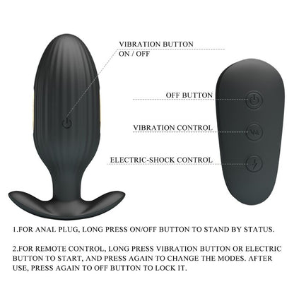 PRETTY LOVE - KELLY PLUG ANAL WIEDERAUFLADBARER VIBRATOR SCHWARZ - Sexotim