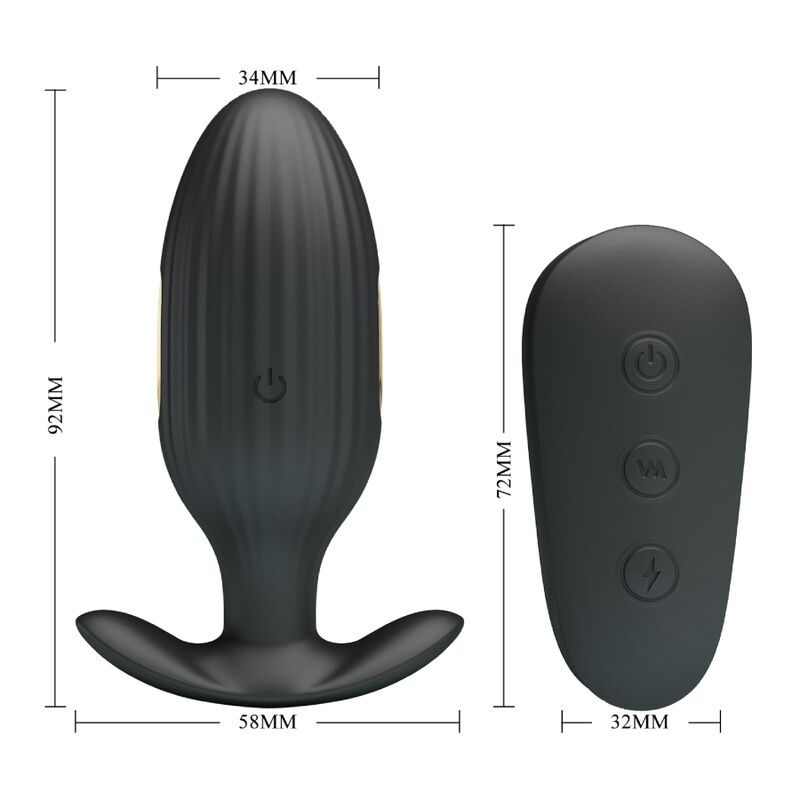 PRETTY LOVE - KELLY PLUG ANAL WIEDERAUFLADBARER VIBRATOR SCHWARZ - Sexotim