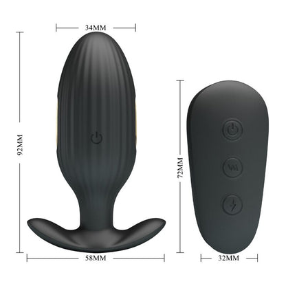 PRETTY LOVE - KELLY PLUG ANAL WIEDERAUFLADBARER VIBRATOR SCHWARZ - Sexotim
