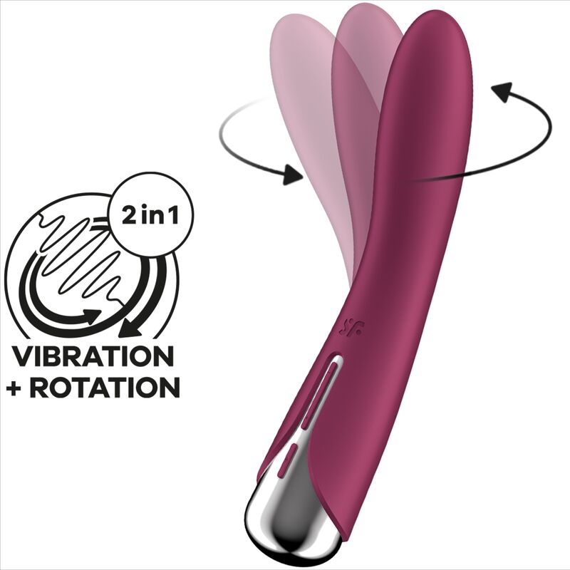 SATISFYER - SPINNING VIBE 1 G-SPOT ROTATOR VIBRATOR ROT / BLAU / BEIGE - Sexotim