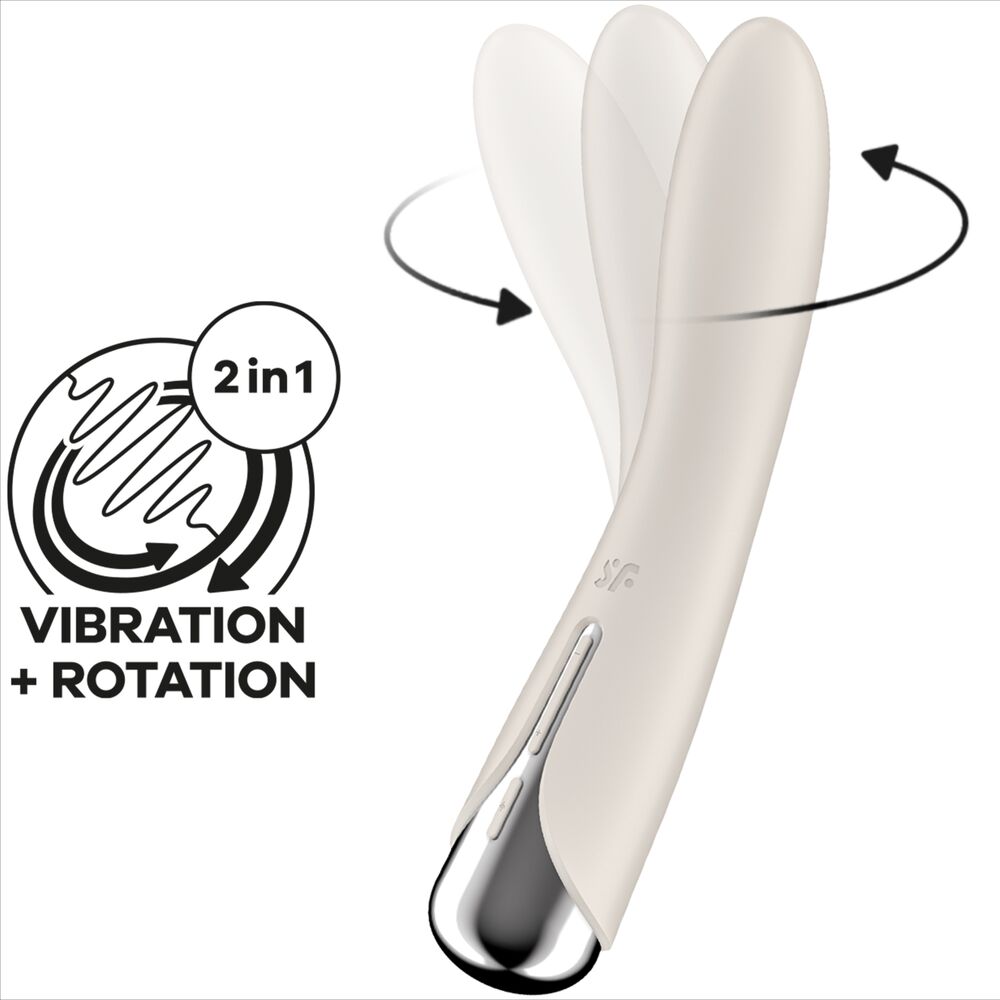 SATISFYER - SPINNING VIBE 1 G-SPOT ROTATOR VIBRATOR ROT / BLAU / BEIGE - Sexotim