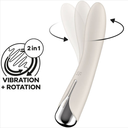 SATISFYER - SPINNING VIBE 1 G-SPOT ROTATOR VIBRATOR ROT / BLAU / BEIGE - Sexotim