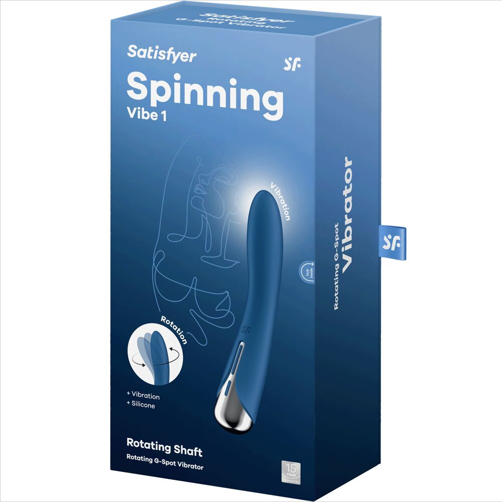 SATISFYER - SPINNING VIBE 1 G-SPOT ROTATOR VIBRATOR ROT / BLAU / BEIGE - Sexotim
