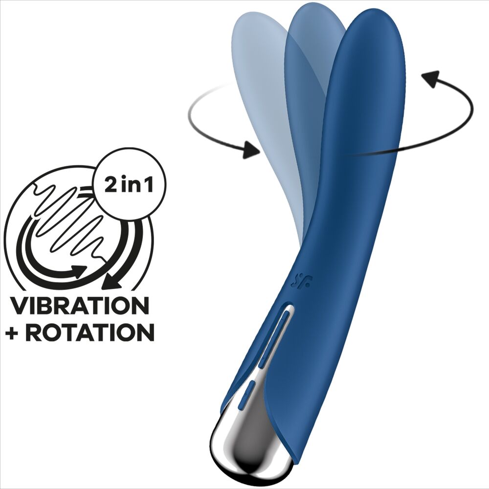 SATISFYER - SPINNING VIBE 1 G-SPOT ROTATOR VIBRATOR ROT / BLAU / BEIGE - Sexotim