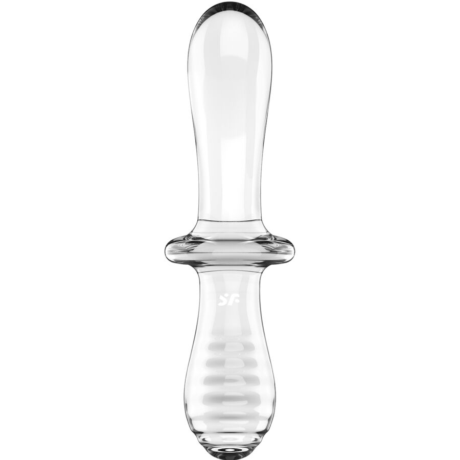 SATISFYER - DOPPEL KRISTALL DILDO TRANSPARENT / BLAU - Sexotim