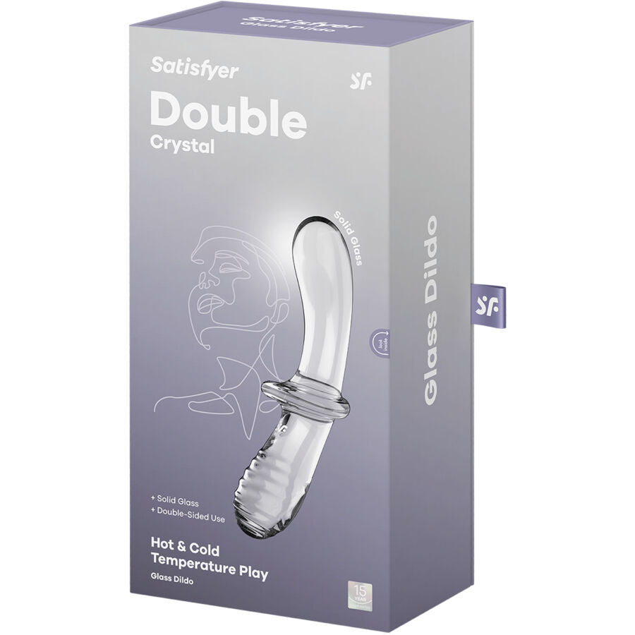 SATISFYER - DOPPEL KRISTALL DILDO TRANSPARENT / BLAU - Sexotim