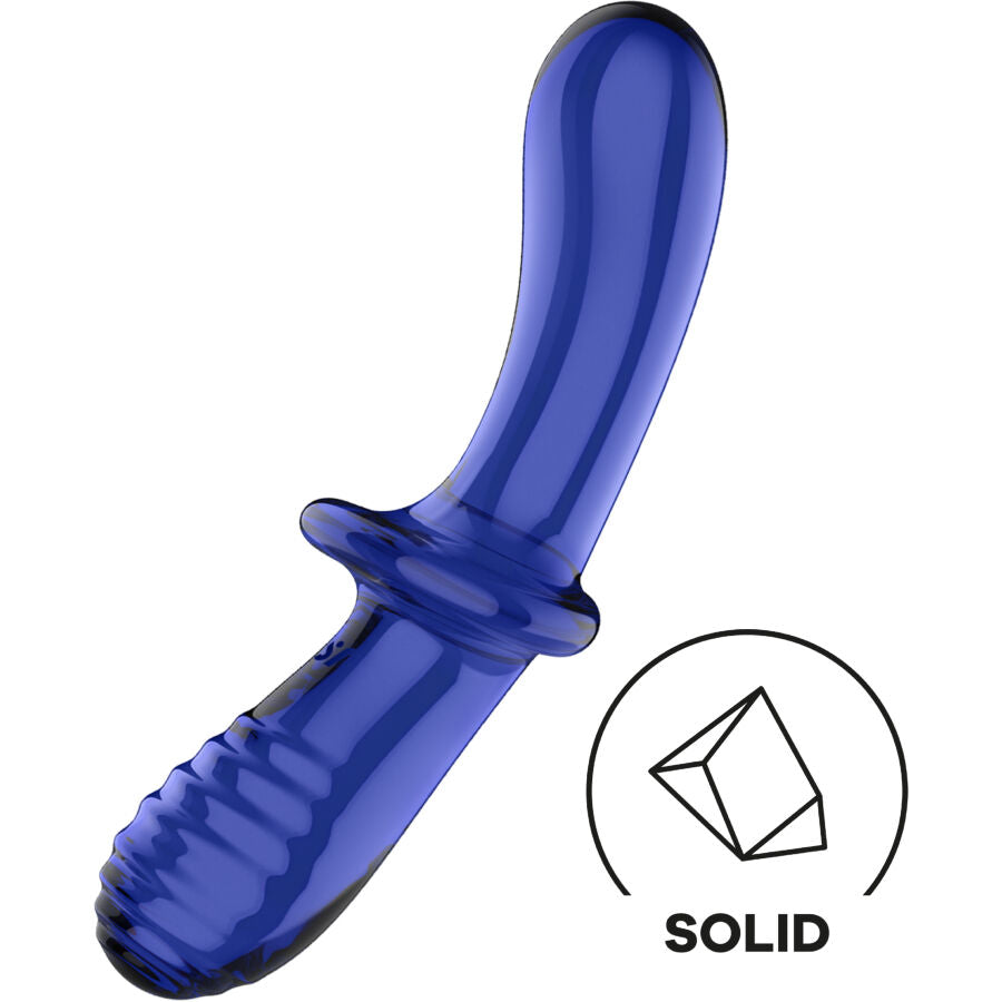 SATISFYER - DOPPEL KRISTALL DILDO TRANSPARENT / BLAU - Sexotim
