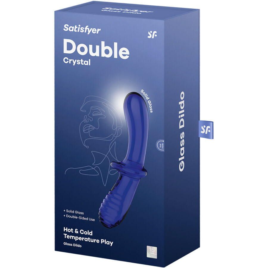 SATISFYER - DOPPEL KRISTALL DILDO TRANSPARENT / BLAU - Sexotim