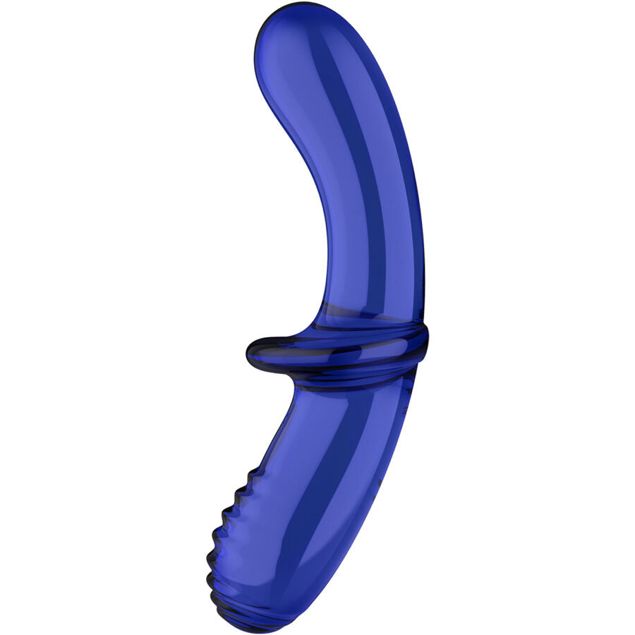 SATISFYER - DOPPEL KRISTALL DILDO TRANSPARENT / BLAU - Sexotim