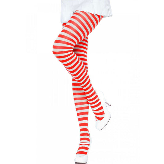 LEG AVENUE - WEISS/ROT GESTREIFTE STRUMPFHOSEN - Sexotim