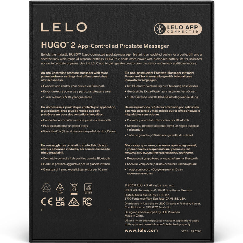 LELO - HUGO 2 PROSTATAMASSAGER  IM SCHWARZ oder GRÜN - Sexotim