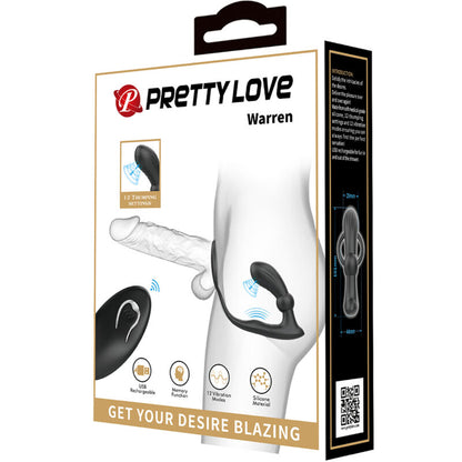 PRETTY LOVE - WARREN BLACK ANALRING & VIBRATOR - Sexotim