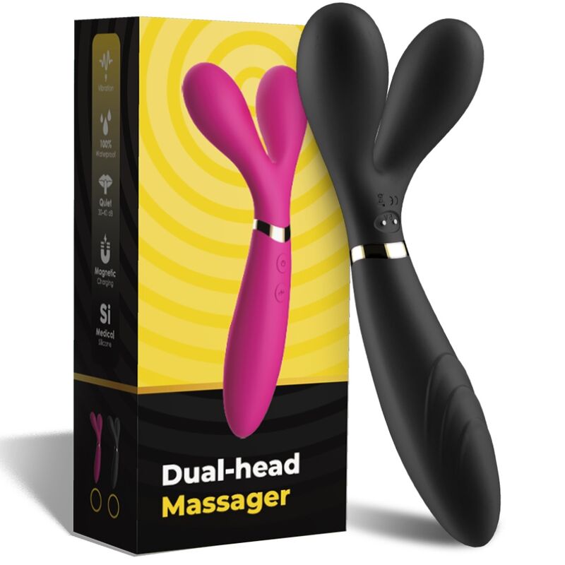 ARMONY - Y-Zauberstab MASSAGER & VIBRATOR DOPPELKOPF SCHWARZ - Sexotim