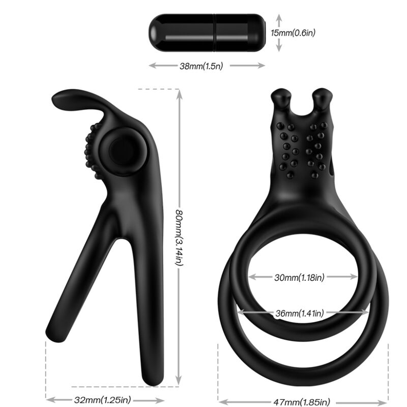 ARMONY - TRAVELLER DOPPEL-VIBRATORRING FÜR PAARE RABBIT SCHWARZ - Sexotim