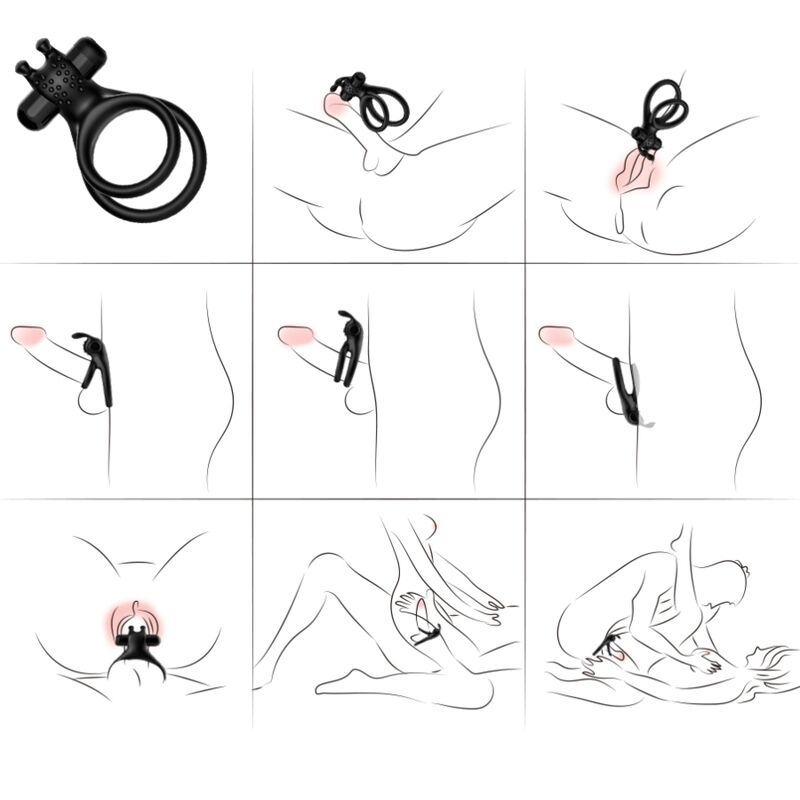 ARMONY - TRAVELLER DOPPEL-VIBRATORRING FÜR PAARE RABBIT SCHWARZ - Sexotim