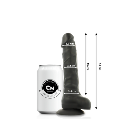 COCK MILLER - SILIKON DICHTE COCKSIL ARTIKULIERBAR SCHWARZ 18 CM - Sexotim