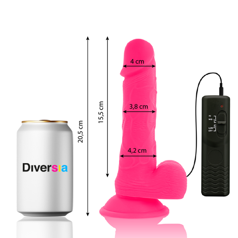 DIVERSIA - FLEXIBLER VIBRIERENDER DILDO ROSA 20.5 CM -O- 4.2 CM - Sexotim