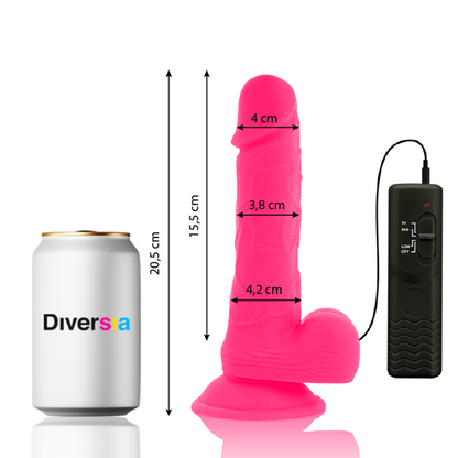 DIVERSIA - FLEXIBLER VIBRIERENDER DILDO ROSA 20.5 CM -O- 4.2 CM - Sexotim