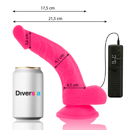 DIVERSIA - FLEXIBLER VIBRIERENDER DILDO ROSA 21.5 CM -O- 4.5 CM - Sexotim