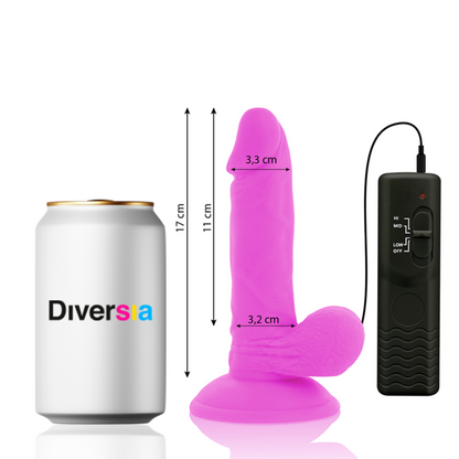 DIVERSIA - FLEXIBLER VIBRIERENDER DILDO LILA 17 CM -O- 3.3 CM - Sexotim