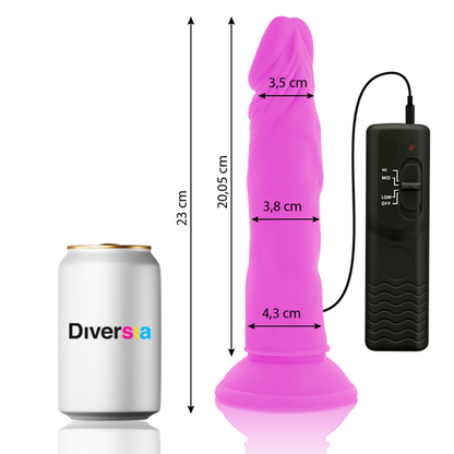 DIVERSIA - FLEXIBLER VIBRIERENDER DILDO LILA 23 CM -O- 4.3 CM - Sexotim